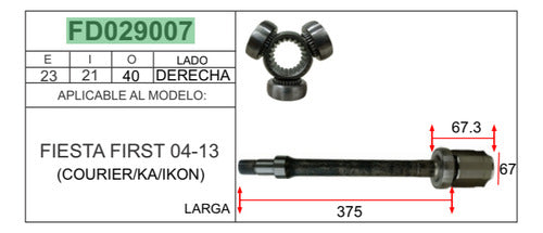 Junta Homocinetica Lado Caja Der Fiesta First 2004-2013 Lc-43