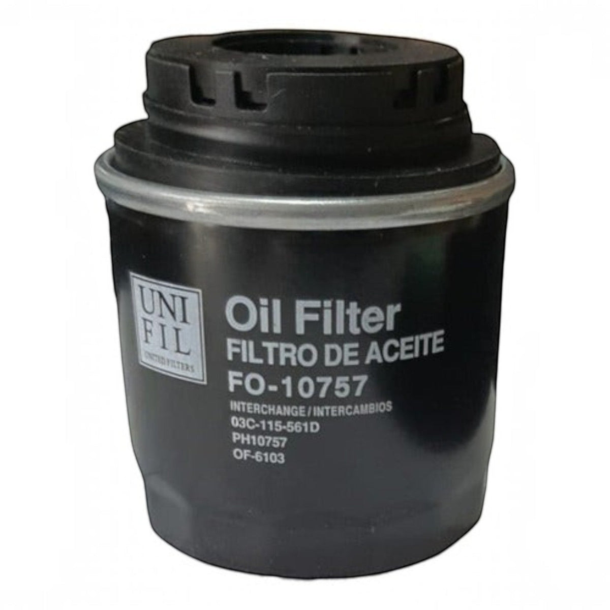 Filtro de aceite negro Unifil FO-10757 para mantenimiento automotriz de KENAI´S COM