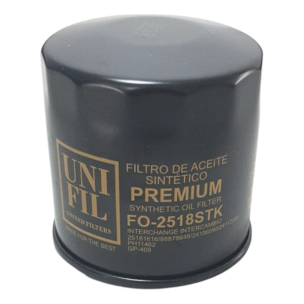 Filtro de aceite sintético KENAI´S COM para Chevrolet Onix 1.3L 2023, modelo FO-2518STK de color negro.