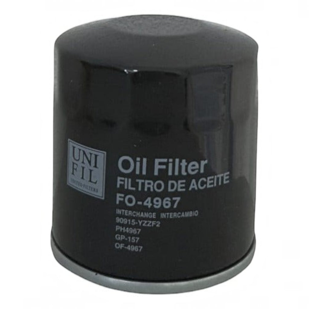 Filtro de aceite Unifil para Chirey Tiggo 2 Pro 2024 de KENAI´S COM, diseño cilíndrico metálico en color negro.
