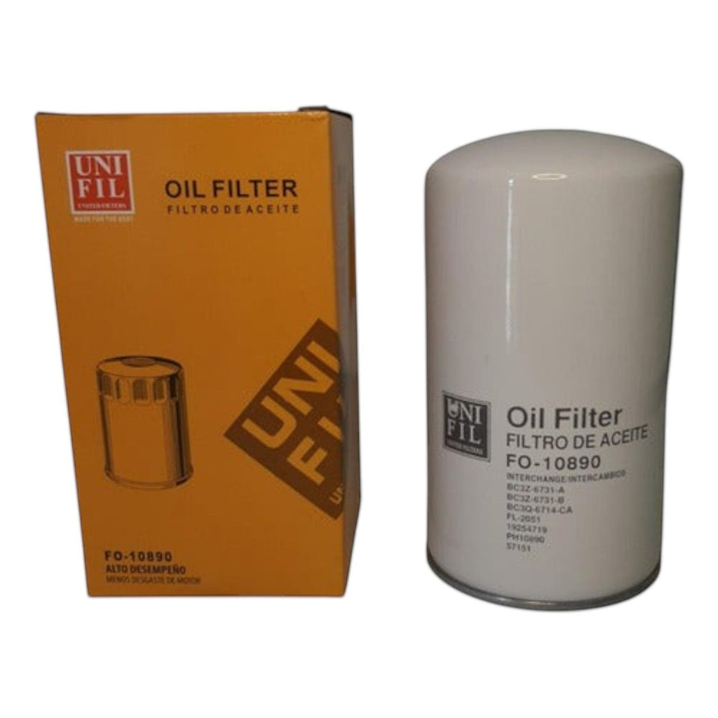Filtro de aceite KENAI´S COM para Ford Super Duty, modelo FO-10890 con caja naranja y filtro blanco de alto desempeño