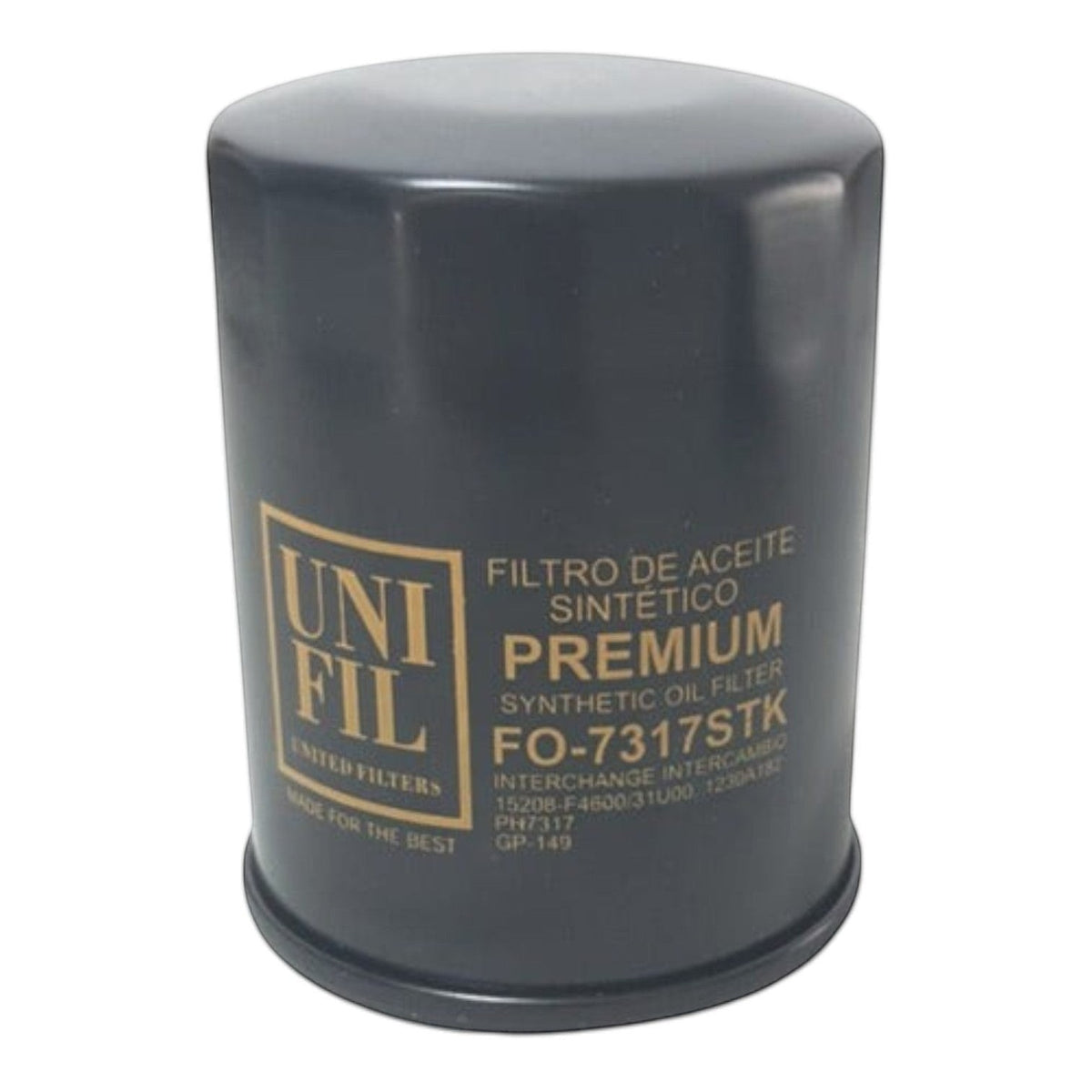 Filtro de aceite sintético premium Uni Fil para Mitsubishi L200 de KENAI´S COM en color negro con letras doradas