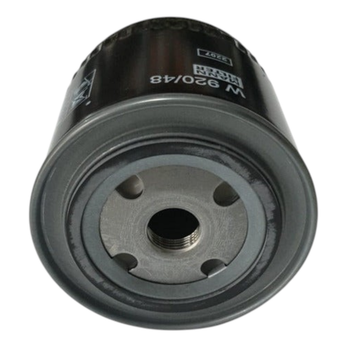 Filtro de aceite negro W920/48 para Nissan Cabstar de KENAI´S COM, vista inferior de la base roscada