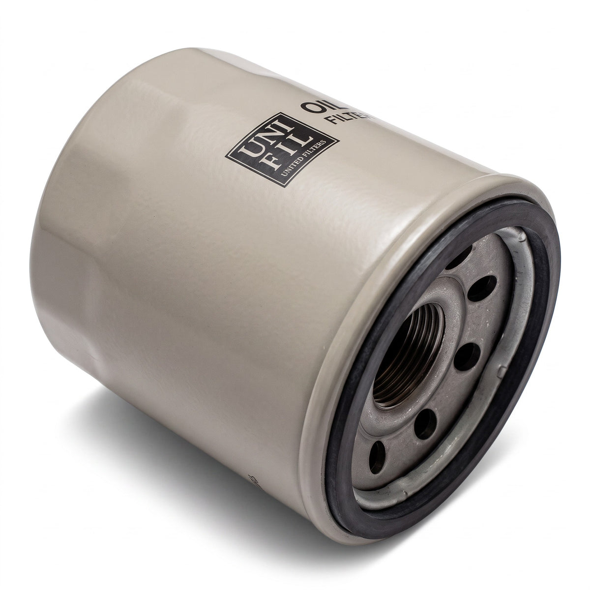 Filtro de aceite KENAI´S COM para Nissan Juke 1.6L, modelo FO-6607 de color gris con sello de goma negro.