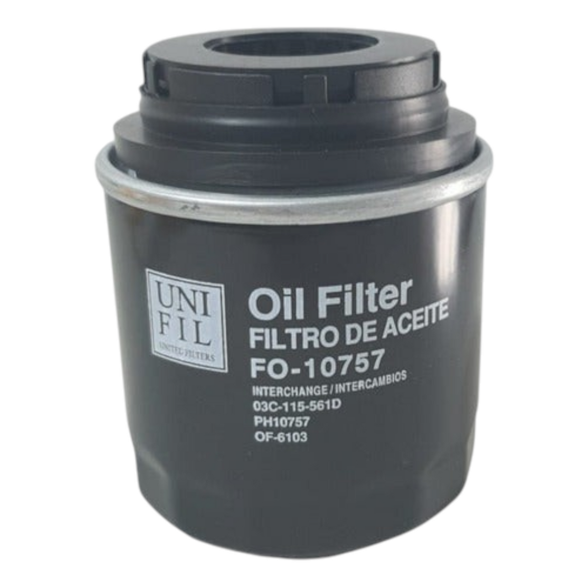 Filtro de aceite negro KENAI´S COM para Seat Toledo 1.2 y 1.4 modelos 2013-2015, referencia FO-10757