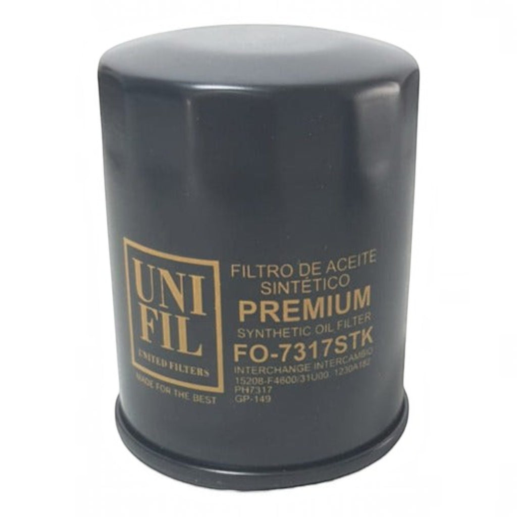 Filtro de aceite sintético Unifil para Nissan Altima de KENAI´S COM en color negro con letras doradas