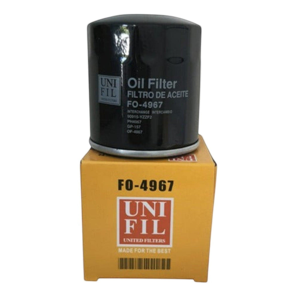 Filtro de aceite negro Unifil para Suzuki Vitara de KENAI´S COM sobre su caja de empaque original