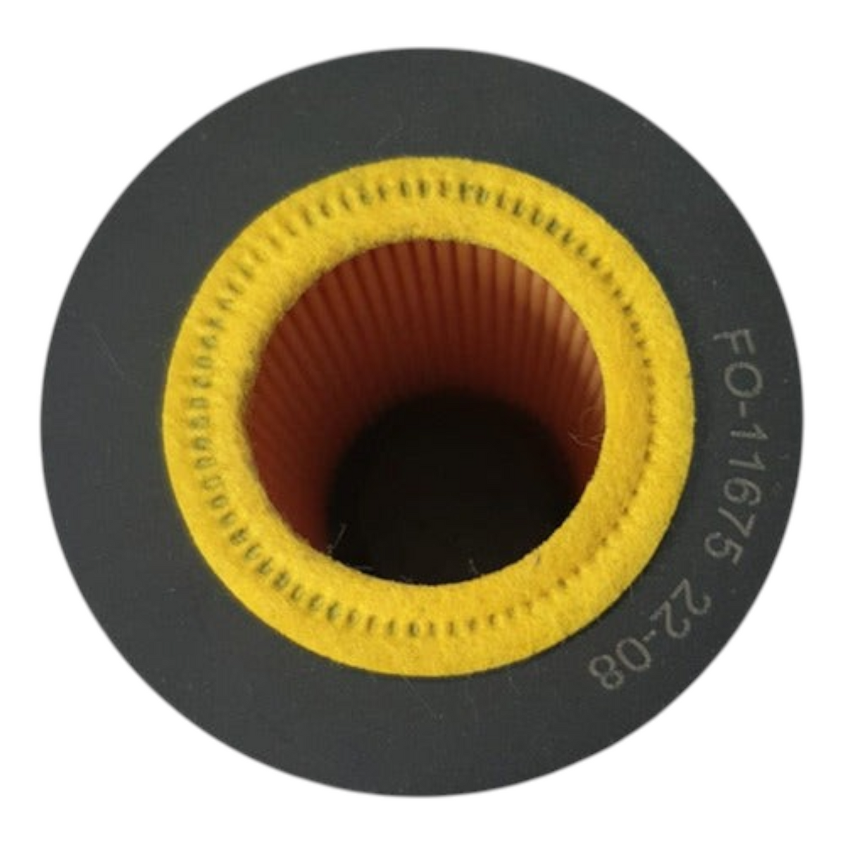 Filtro de aceite KENAI´S COM para VW Golf 2.0L TDI, diseño cilíndrico con borde amarillo y cuerpo gris