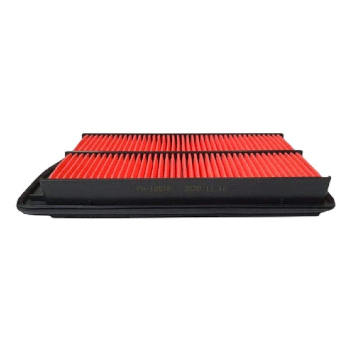 Filtro de aire rectangular KENAI´S COM para Acura RDX 2.3L, con medio filtrante rojo y marco de plástico negro.