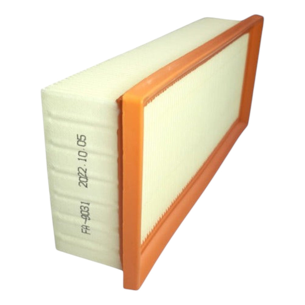 Filtro de aire rectangular KENAI´S COM para Baic D20 1.5L, con marco naranja y papel plisado blanco