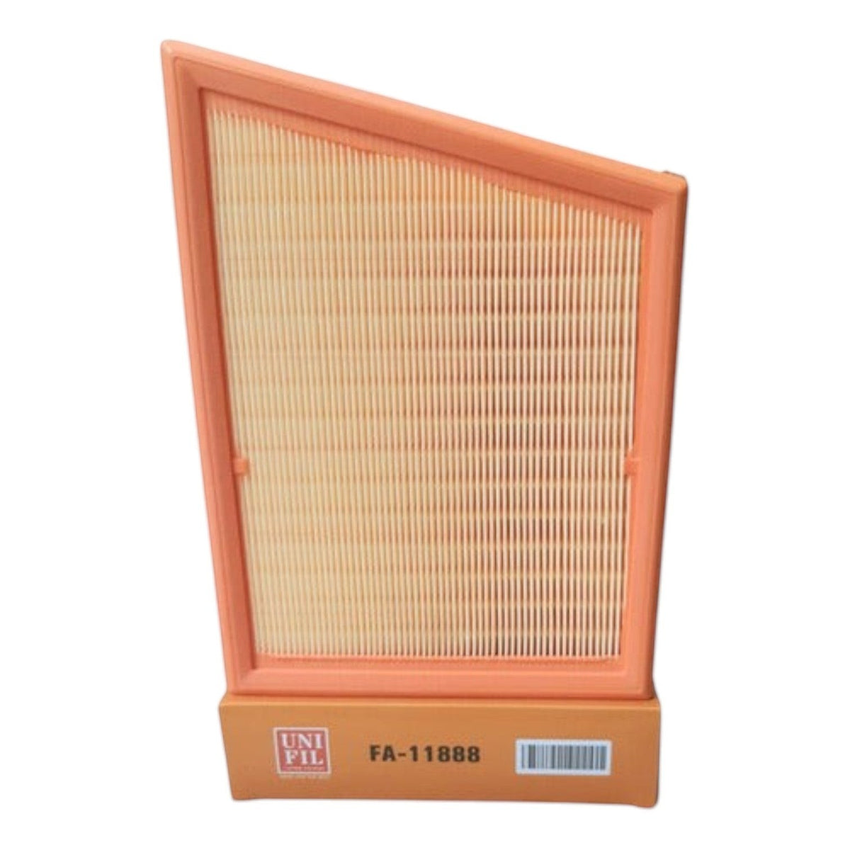 Filtro de aire Unifil FA-11188 para BMW X1 de KENAI´S COM con marco naranja y medio filtrante plisado beige