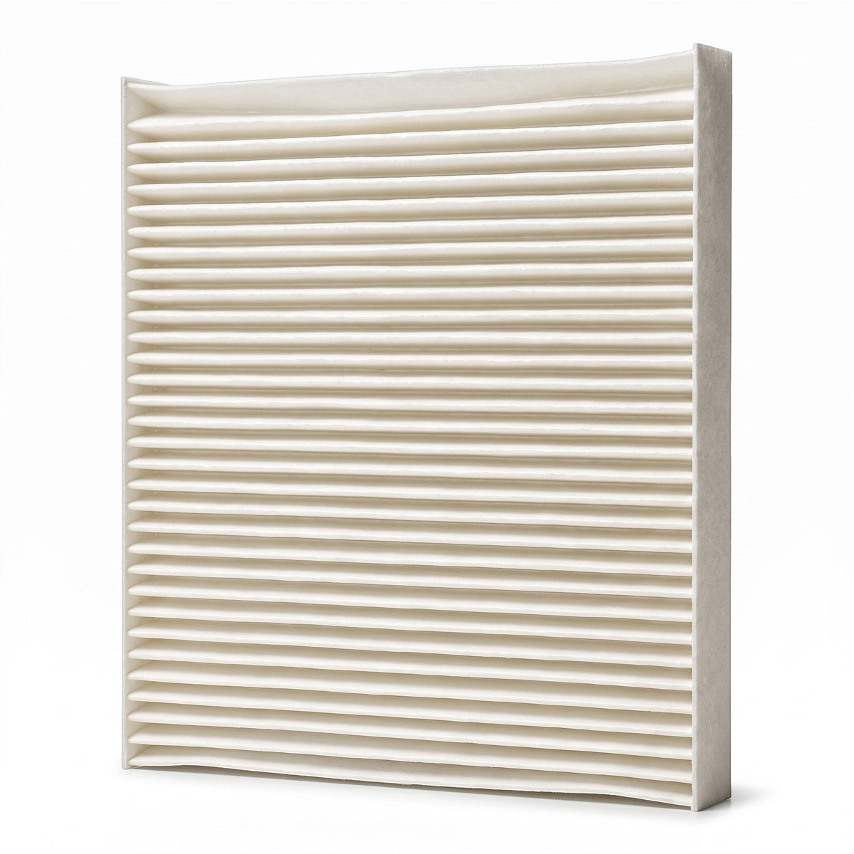Filtro de aire de cabina blanco para VW Virtus 1.6L de KENAI´S COM, diseño rectangular plisado de alta eficiencia.