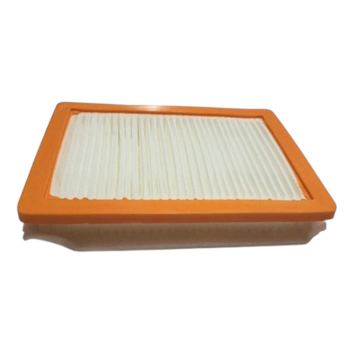 Filtro de aire rectangular para Chevrolet Equinox de KENAI´S COM con marco naranja y pliegues de papel blanco