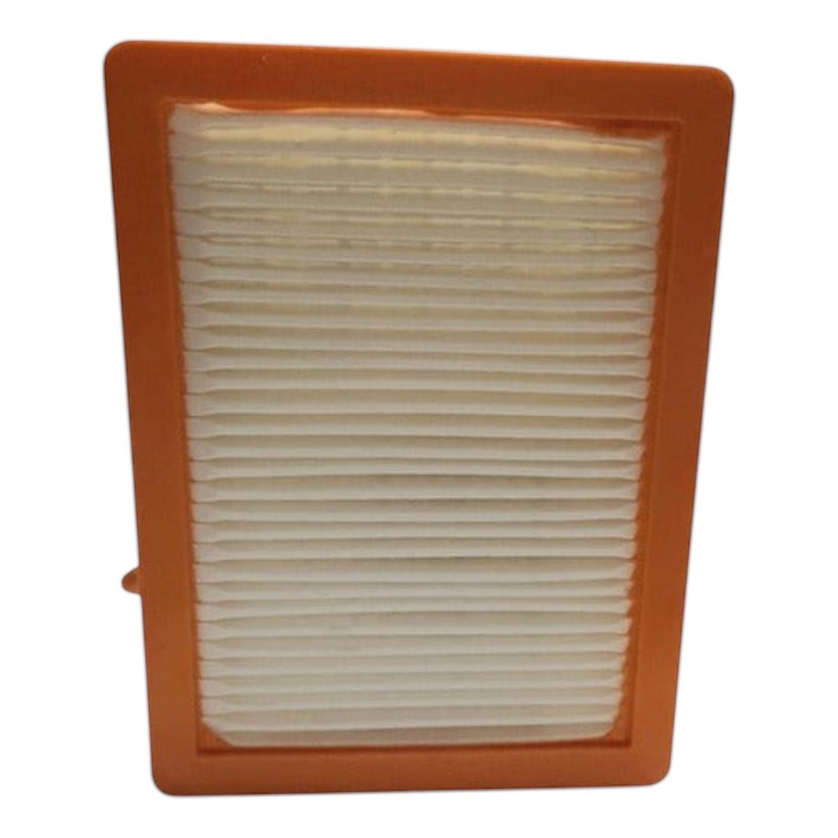 Filtro de aire rectangular para Chevrolet Equinox 1.5L de KENAI´S COM con marco naranja y pliegues blancos