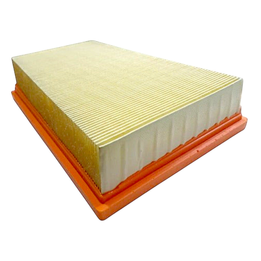 Filtro de aire rectangular Unifil para Chevrolet Onix 1.3L de KENAI´S COM con marco naranja y papel plisado