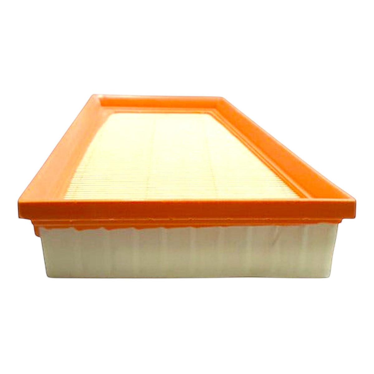 Filtro de aire rectangular Unifil para Chevrolet Onix 1.3L de KENAI´S COM con marco naranja y papel plisado blanco