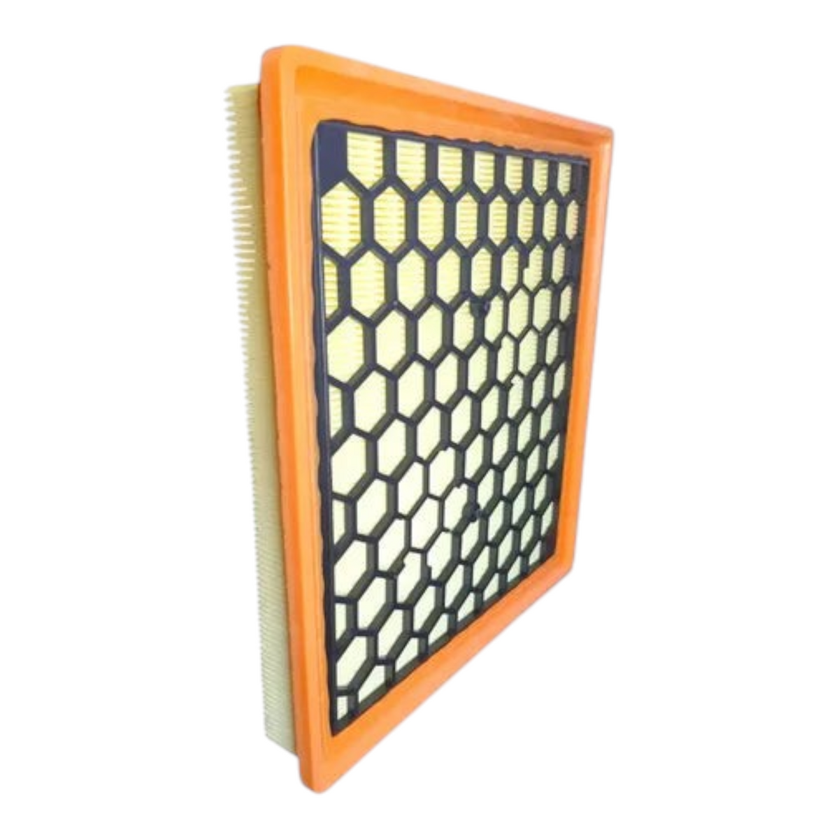 Filtro de aire rectangular Unifil con marco naranja y rejilla protectora negra para Chevrolet S10 Max de KENAI´S COM