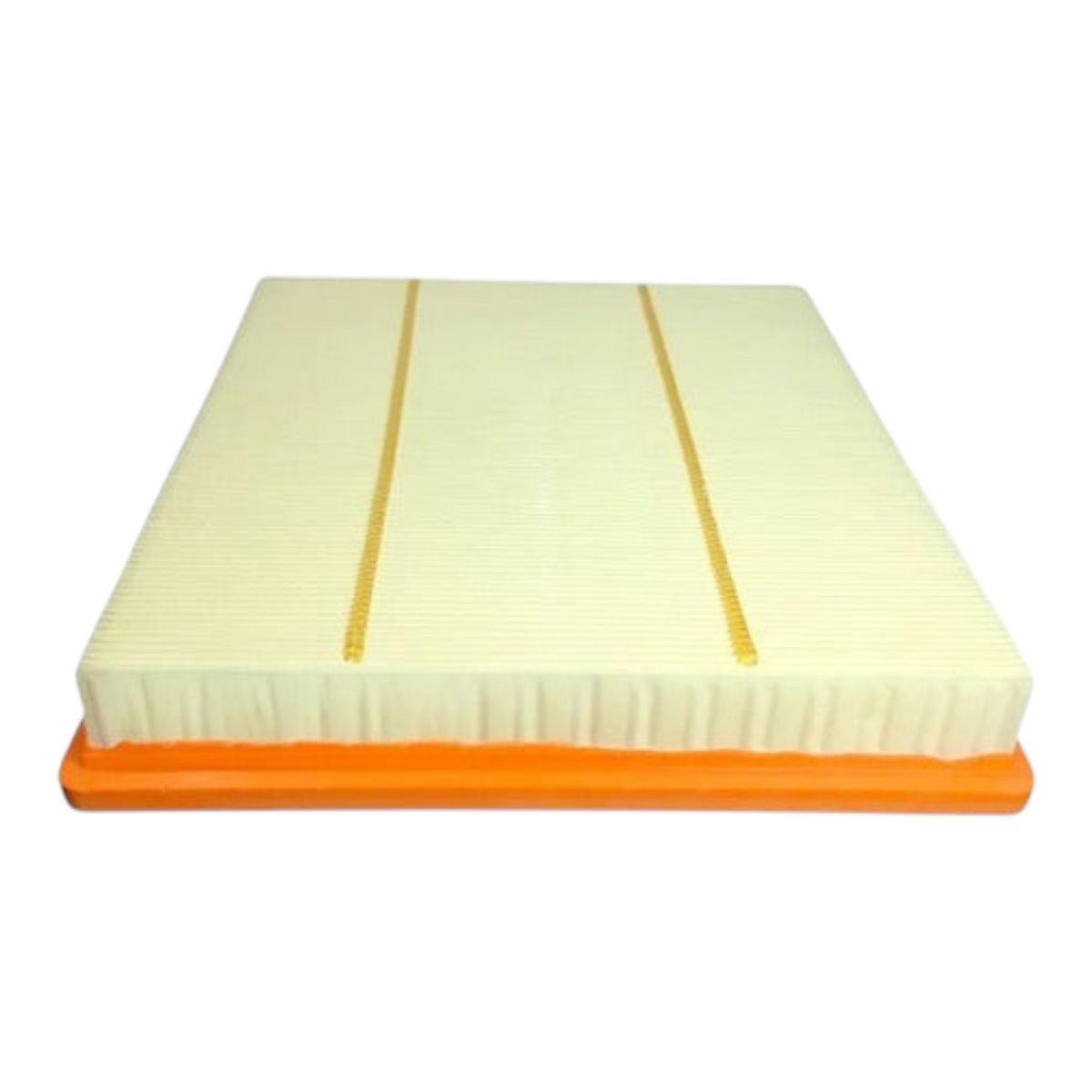 Filtro de aire rectangular Unifil para Chevrolet S10 Max con marco naranja y pliegues de papel blanco de KENAI´S COM
