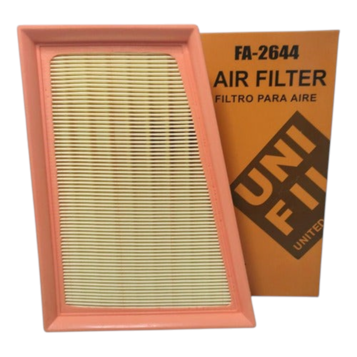Filtro de aire para Chevrolet Tracker 1.2 2021-2022 marca KENAI´S COM modelo FA-2644 con marco naranja