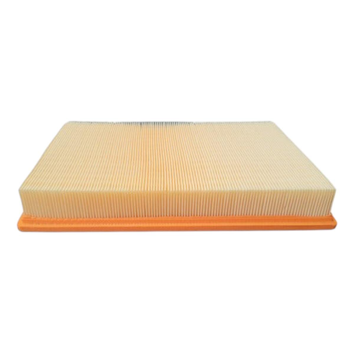 Filtro de aire rectangular KENAI´S COM para Dodge Ram 1500, con diseño de papel plisado y marco naranja resistente.