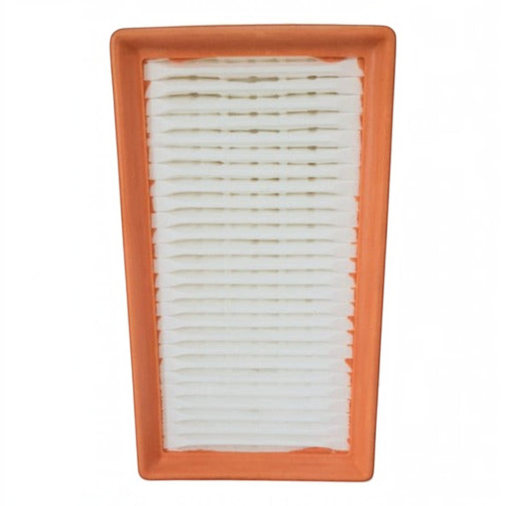 Filtro de aire rectangular KENAI´S COM para Duster 1.3L Turbo con marco naranja y medio filtrante blanco plisado