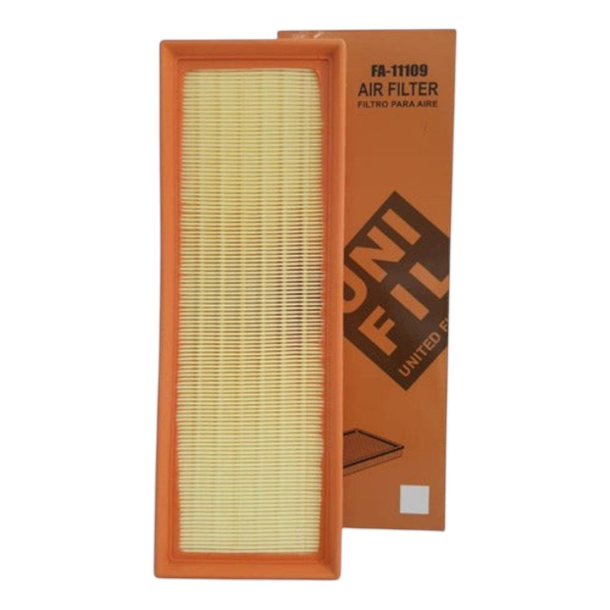 Filtro de aire rectangular para Fiat 500 1.4 de KENAI´S COM con marco naranja y papel plisado de alta eficiencia