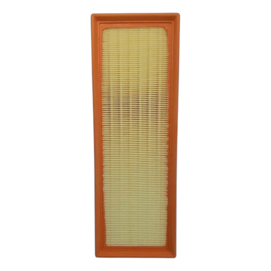Filtro de aire rectangular KENAI´S COM para Fiat 500 1.4, con marco naranja y medio filtrante plisado amarillo