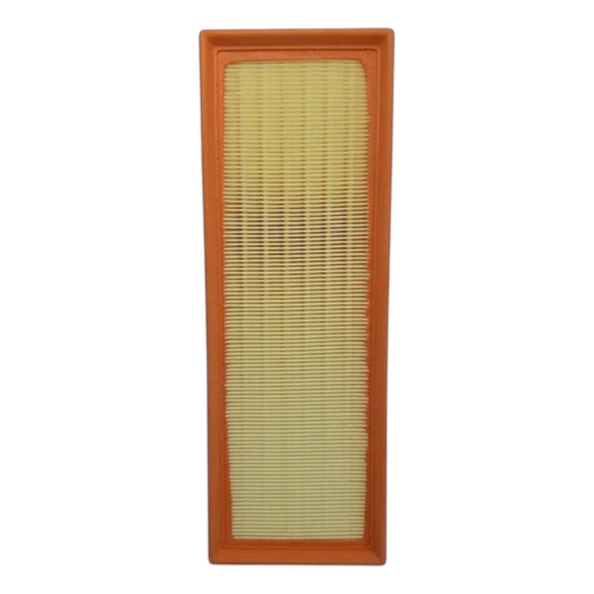 Filtro de aire rectangular KENAI´S COM para Fiat 500 1.4, con marco naranja y medio filtrante plisado amarillo