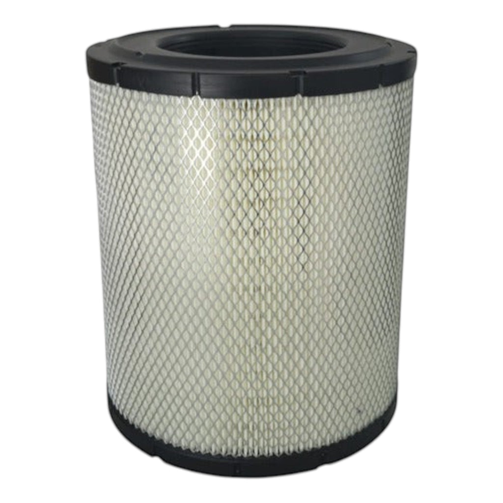Filtro de aire cilíndrico KENAI´S COM para Isuzu Elf, con malla metálica protectora y bordes de plástico negro.