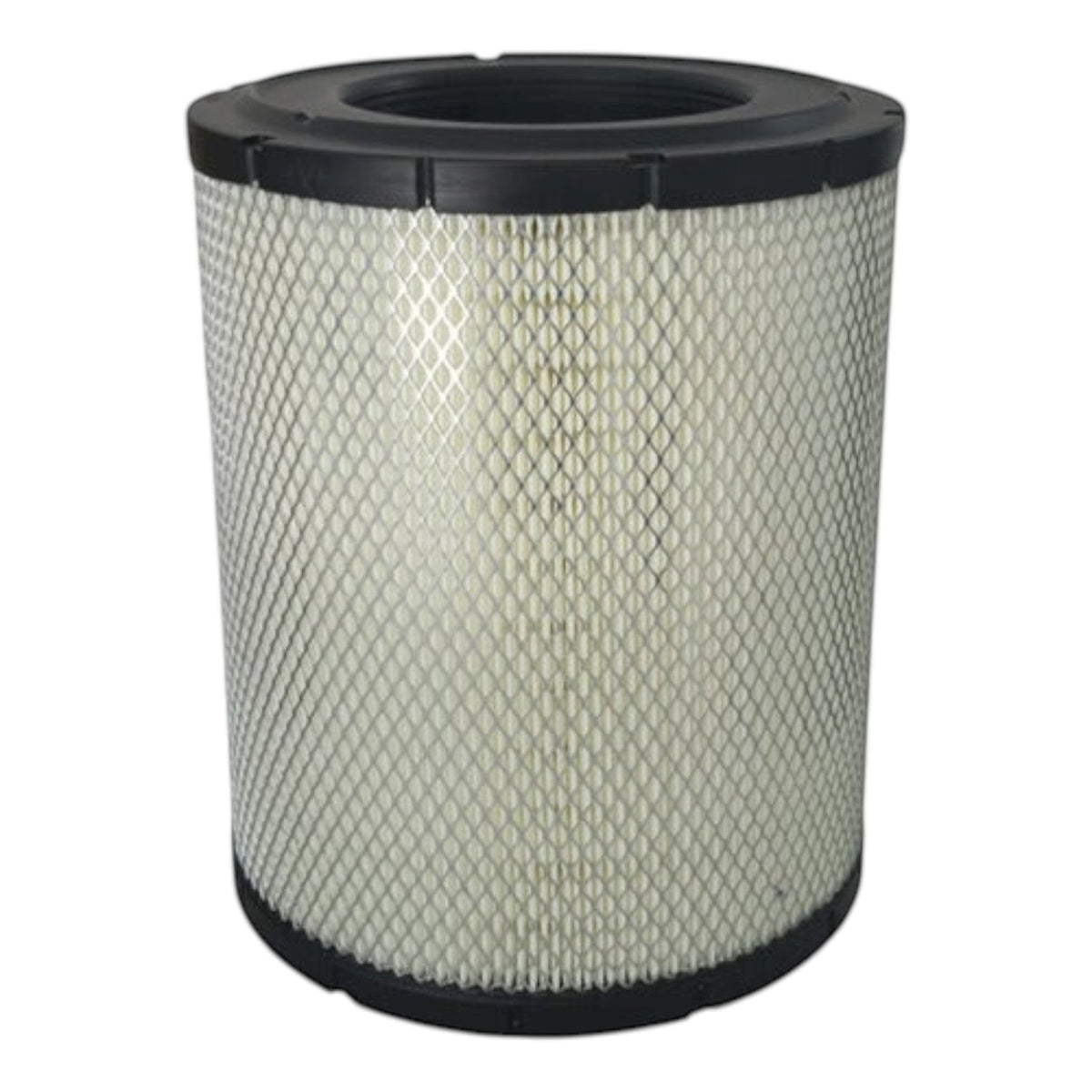 Filtro de aire cilíndrico KENAI´S COM para Isuzu Elf, con malla metálica protectora y bordes de plástico negro.