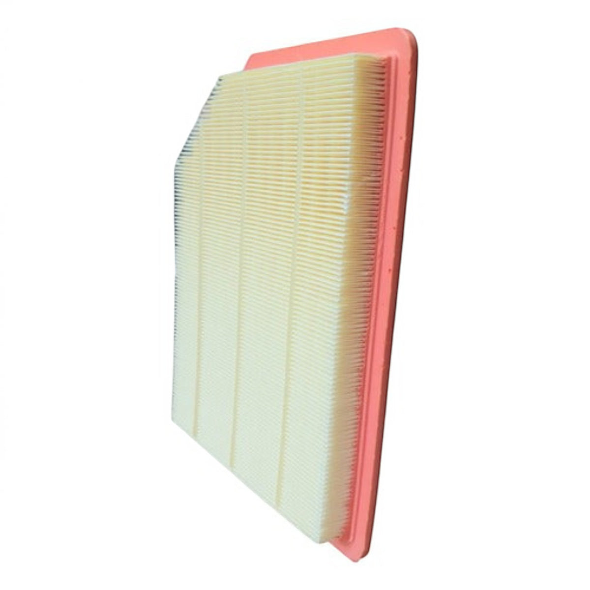 Filtro de aire rectangular para JAC Frison T6 T8 de KENAI´S COM con marco naranja y pliegues de papel blanco