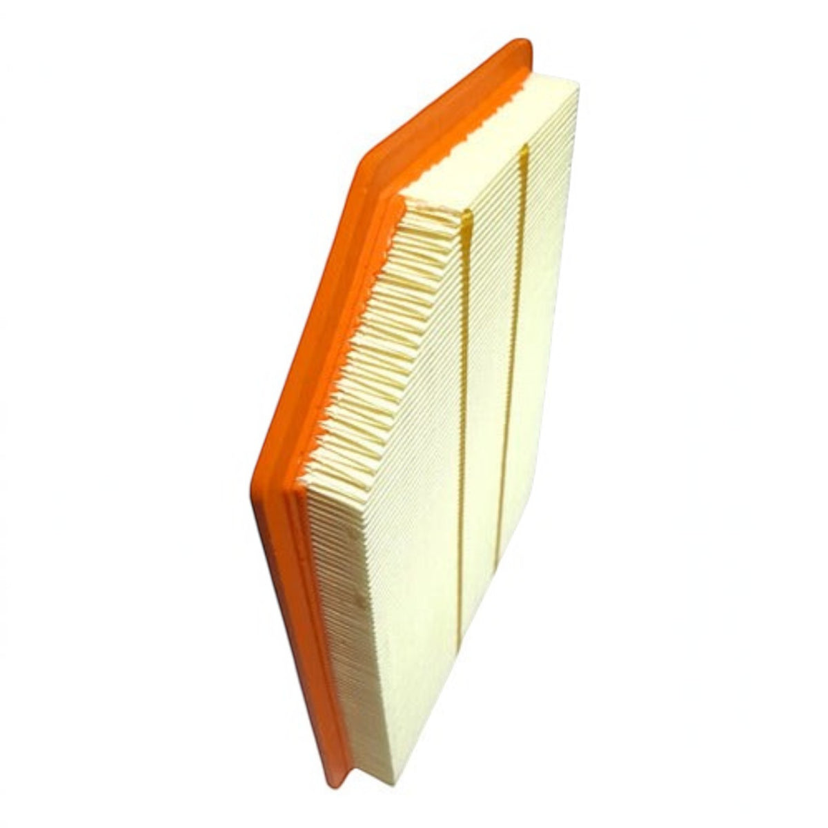 Filtro de aire rectangular para KENAI´S COM Jac Frison T6 T8 con marco de goma naranja y pliegues de papel blanco