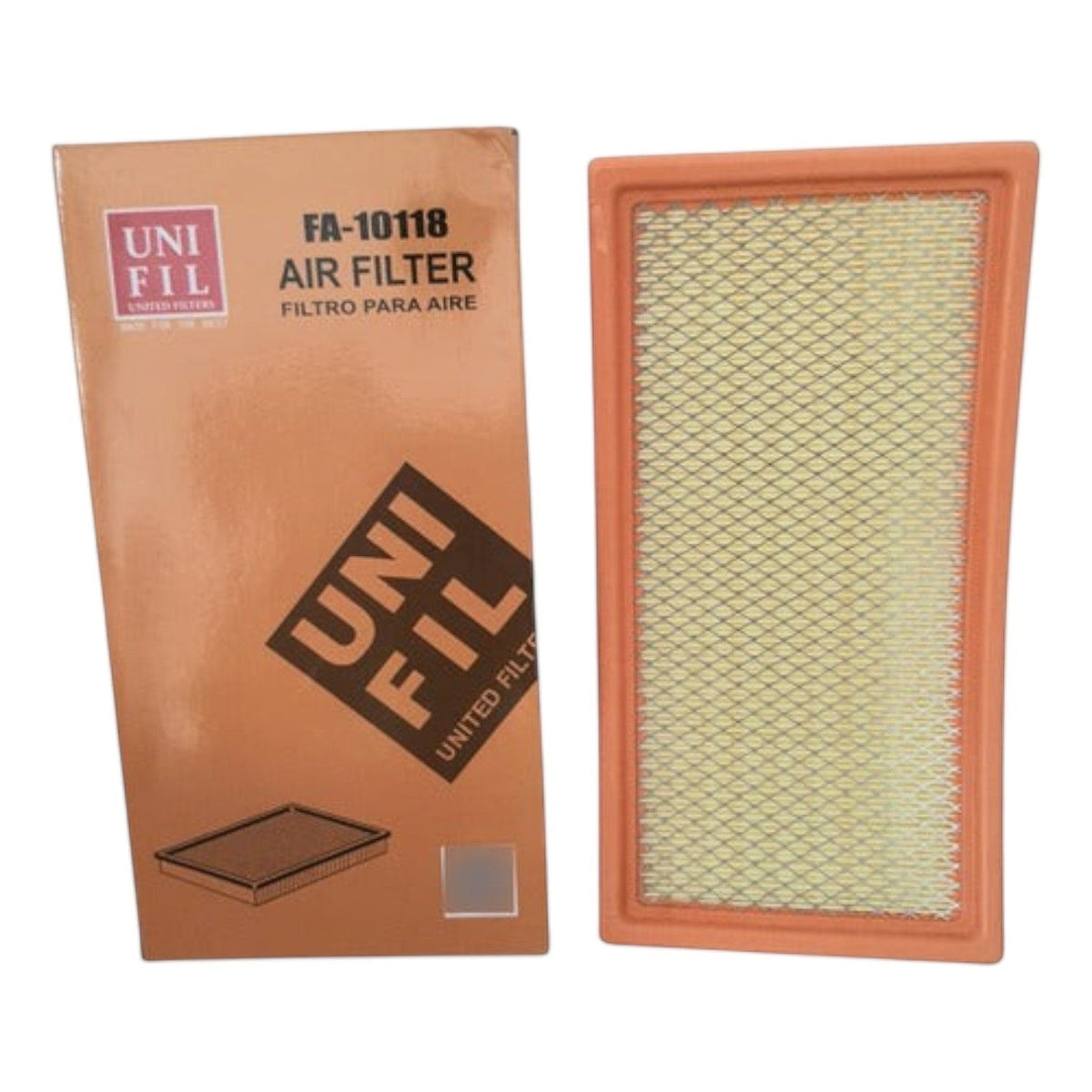 Filtro de aire para motor KENAI´S COM compatible con Jeep Patriot 2.4L, diseño rectangular con marco naranja