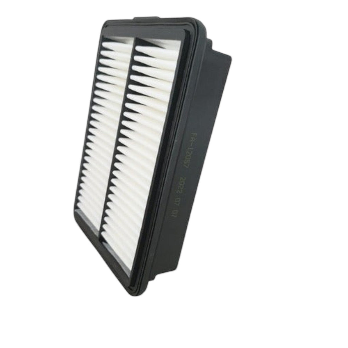 Filtro de aire KENAI´S COM para Kia Forte 2.0L 2014-2022, diseño rectangular con marco negro y pliegues blancos.