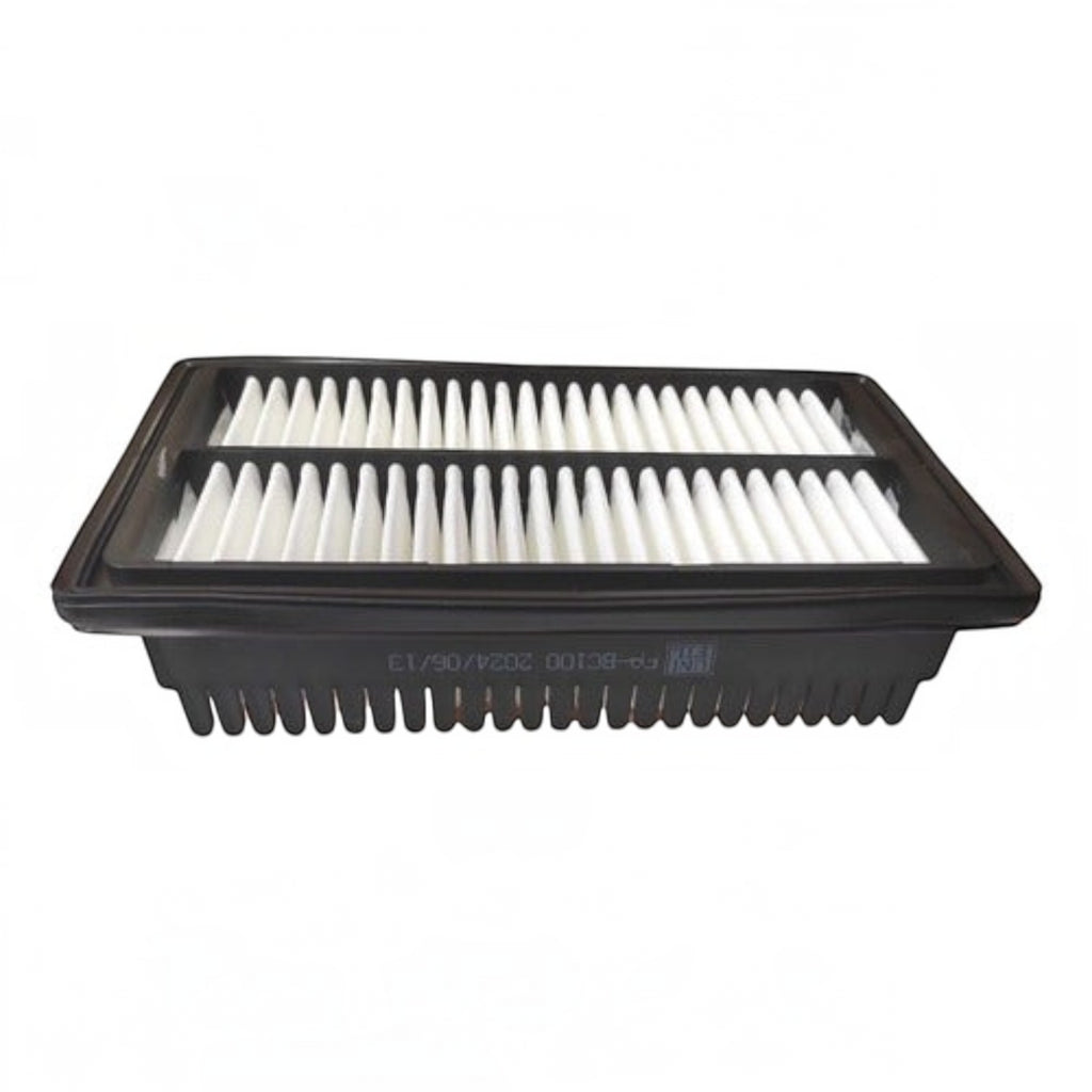 Filtro de aire rectangular Unifil para Kia K3 1.6L 2024-2025 de KENAI´S COM con pliegues blancos y marco negro