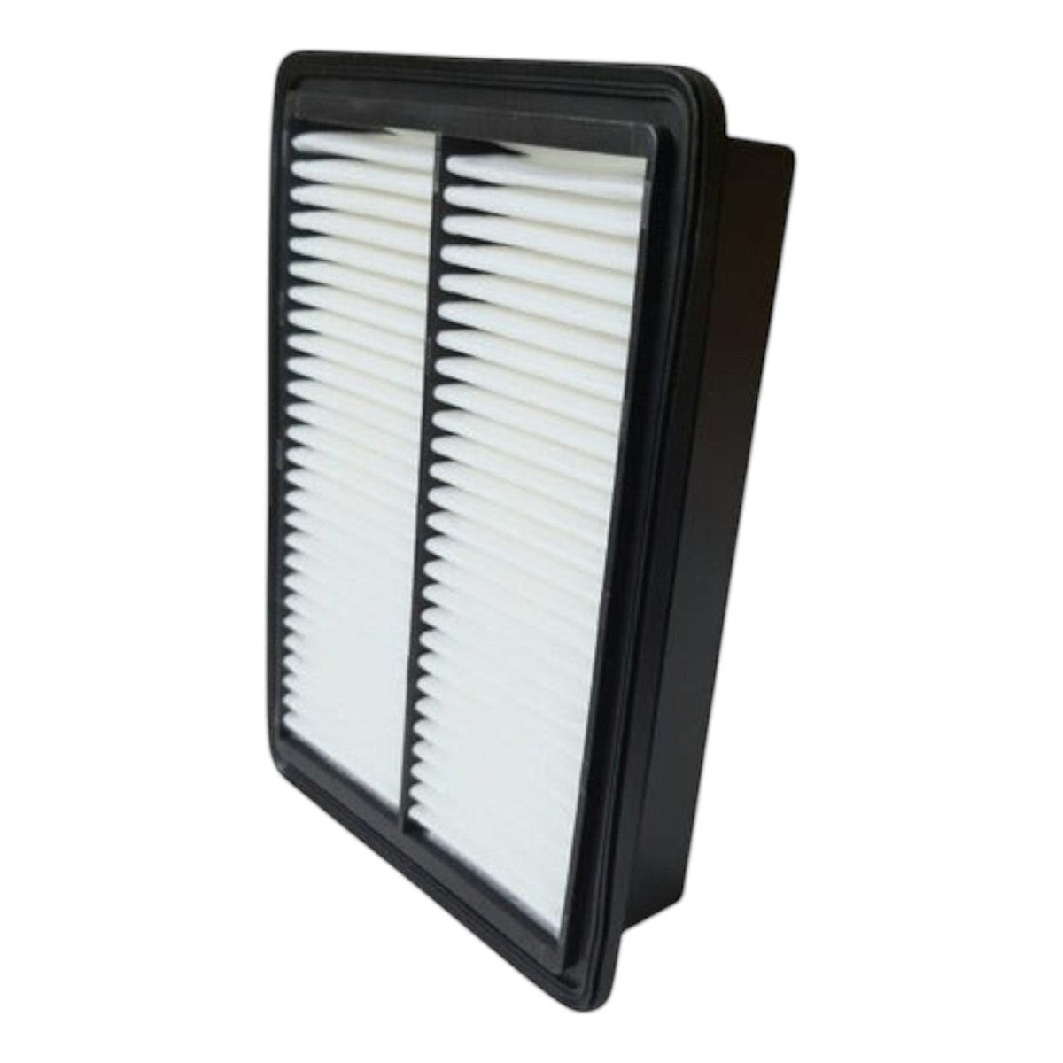 Filtro de aire para motor KENAI´S COM compatible con Mazda 3 2.5L, diseño rectangular con marco negro y pliegues blancos