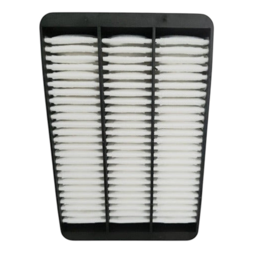 Filtro de aire rectangular para Mitsubishi Lancer de KENAI´S COM con marco negro y pliegues blancos
