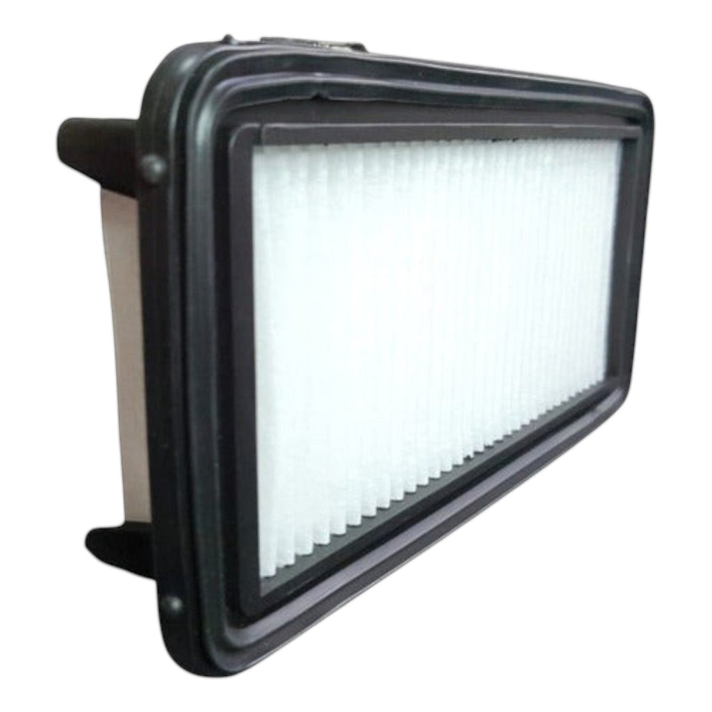 Filtro de aire rectangular Unifil para Nissan Kicks E-power 1.2L 2023-2024 de KENAI´S COM con marco de goma negro.