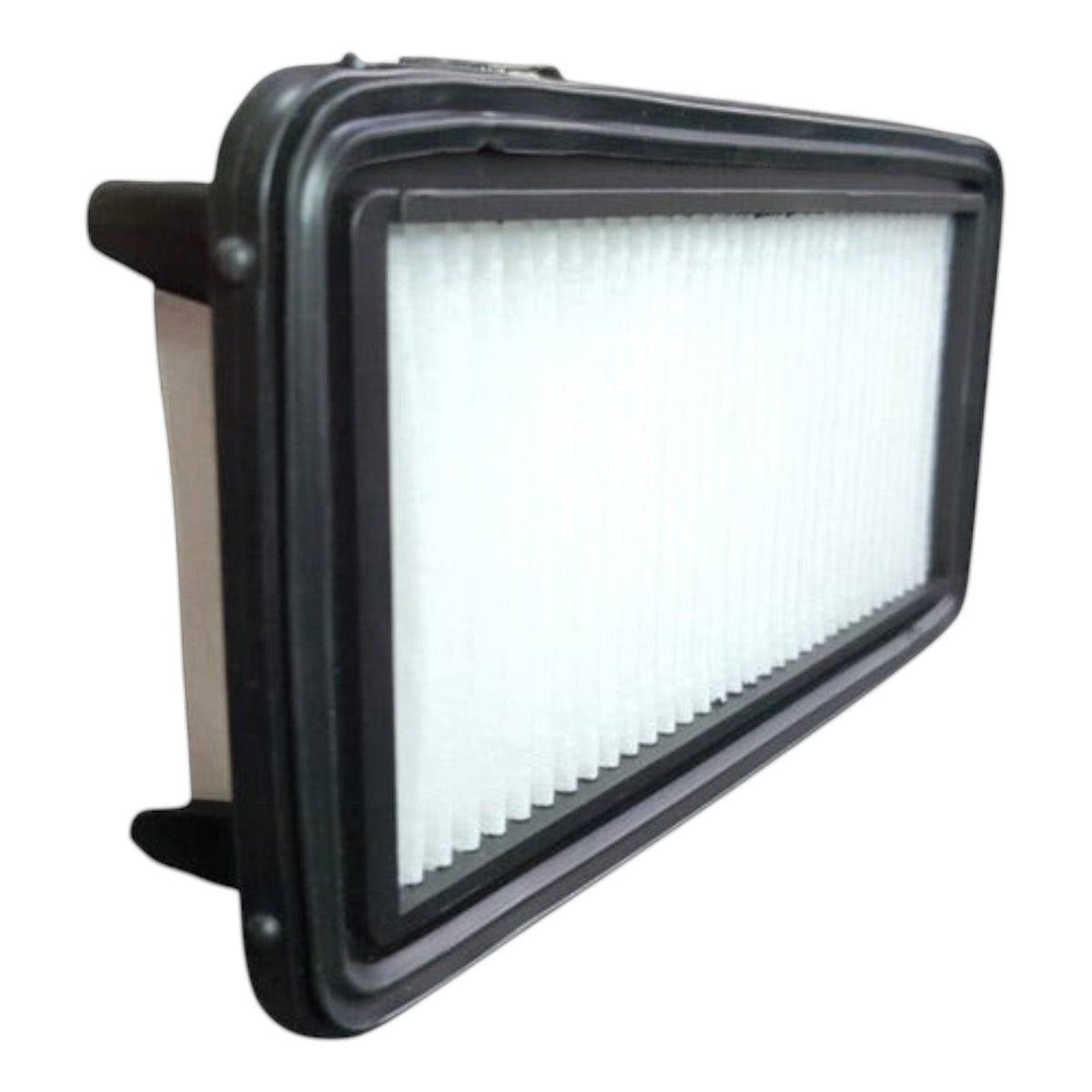 Filtro de aire rectangular Unifil para Nissan Kicks E-power 1.2L 2023-2024 de KENAI´S COM con marco de goma negro.