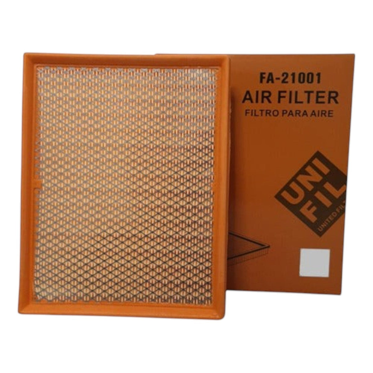 Filtro de aire rectangular para Nissan NP300 Diesel de KENAI´S COM con marco naranja y malla protectora