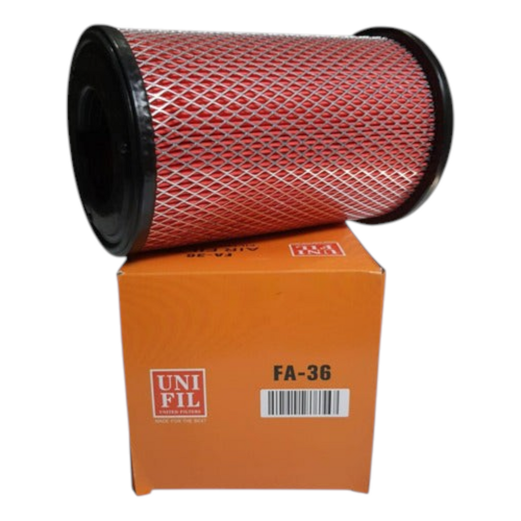 Filtro de aire cilíndrico rojo con malla metálica de KENAI´S COM para Nissan NP300 D22 con caja de empaque naranja