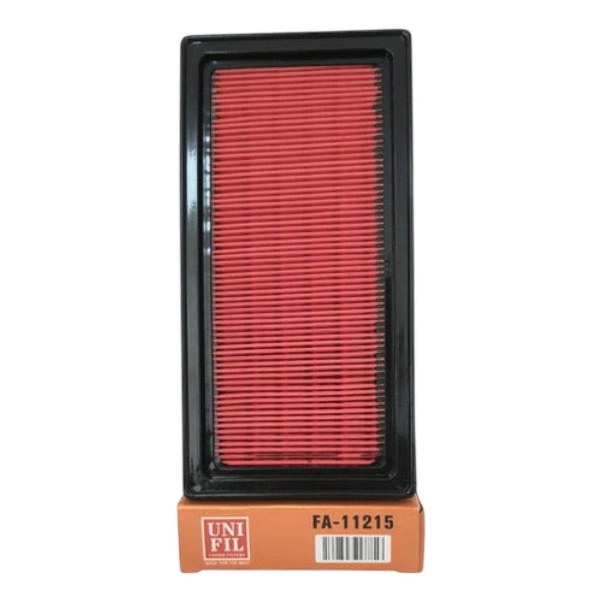 Filtro de aire rectangular rojo para Nissan Versa 1.6L de KENAI´S COM, modelo FA-11215 con marco negro