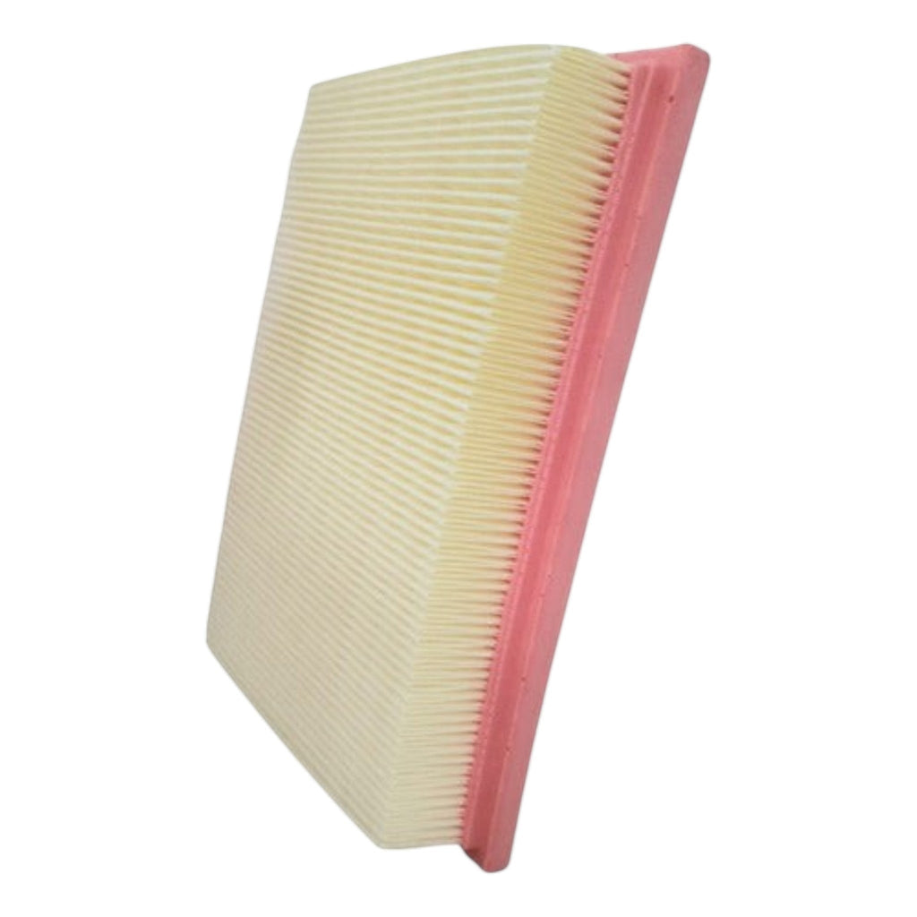 Filtro de aire rectangular para Peugeot 206 de KENAI´S COM con marco de goma rosa y pliegues de papel blanco
