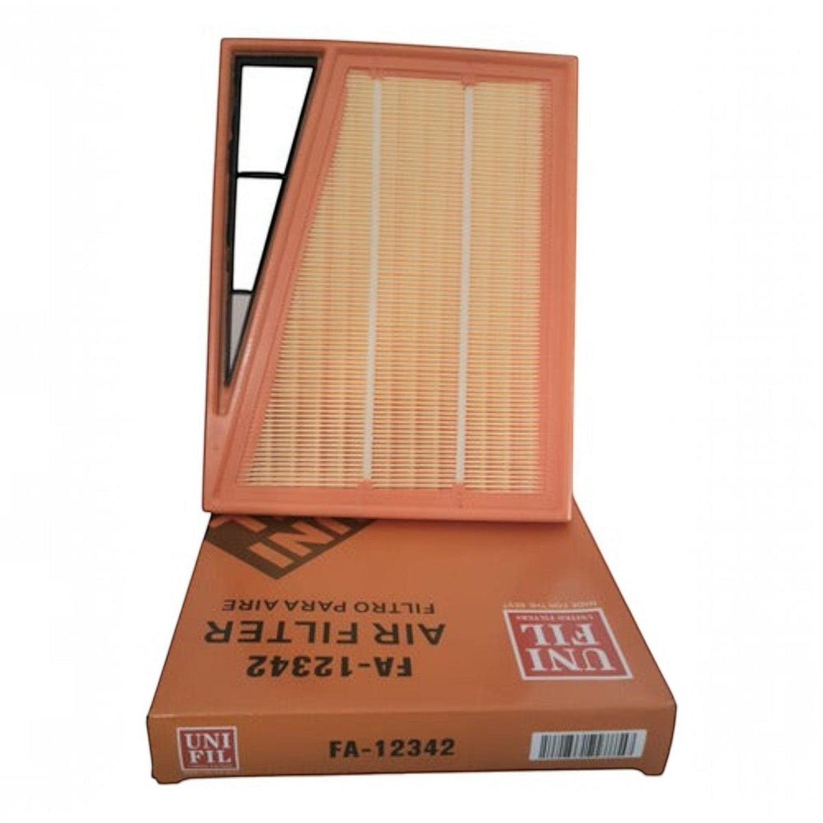 Filtro de aire para motor KENAI´S COM compatible con Ram 700 1.3L, diseño rectangular con marco naranja y papel plisado