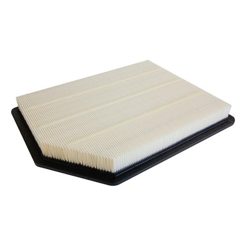 Filtro de aire rectangular KENAI´S COM para motor de vehículo con pliegues blancos y marco de plástico negro