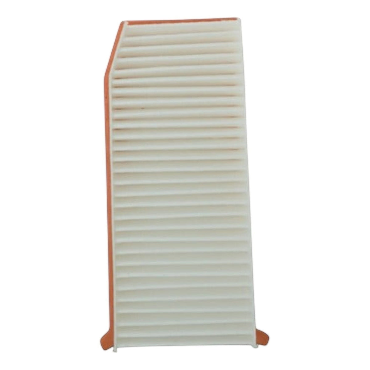 Filtro de aire para Renault Oroch 2.0L de KENAI´S COM, diseño rectangular con pliegues blancos y marco naranja