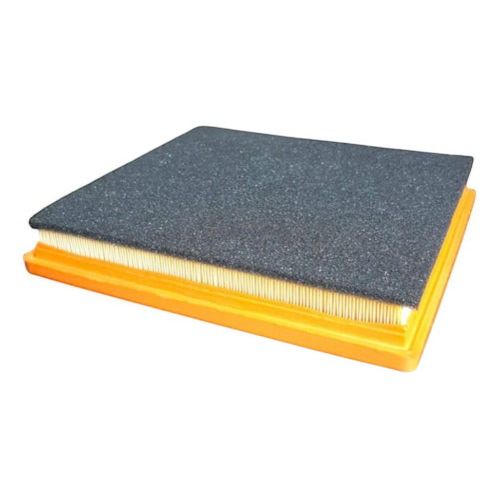 Filtro de aire rectangular para Seat Ibiza 2022 de KENAI´S COM con marco naranja y elemento filtrante plisado