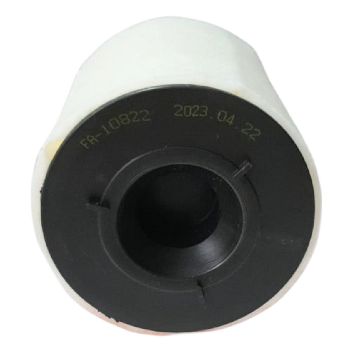 Filtro de aire KENAI´S COM modelo FA-10822 para Seat Toledo, diseño cilíndrico con base negra y cuerpo blanco