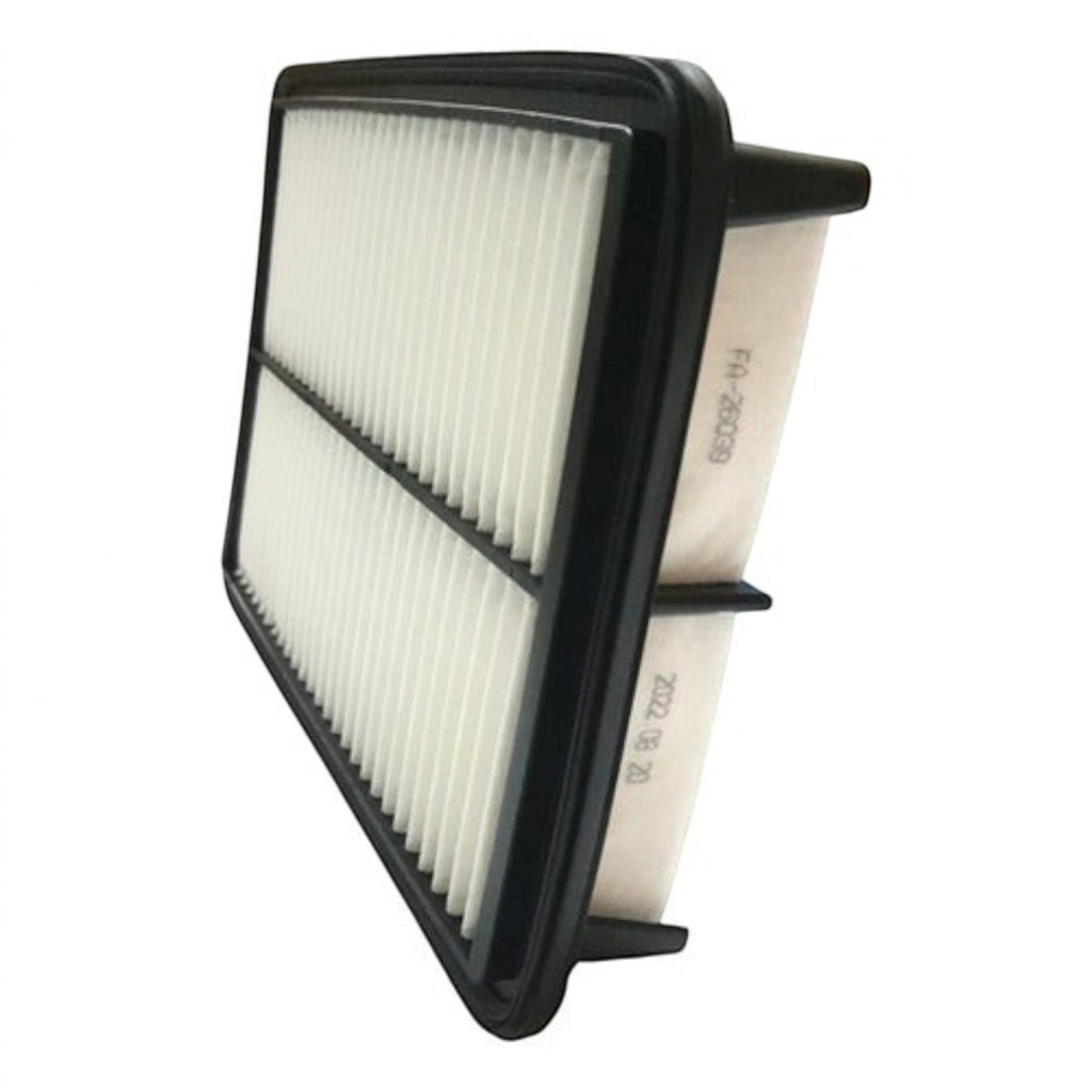 Filtro de aire rectangular KENAI´S COM para Solati H350 2.5 TDI 2019 con marco de plástico negro y pliegues blancos