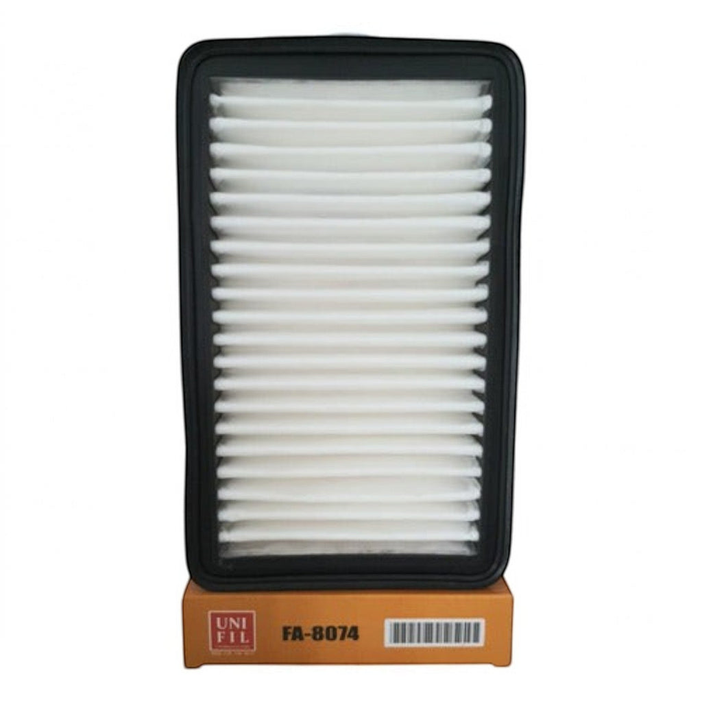 Filtro de aire rectangular blanco para Suzuki Ciaz 1.4L de KENAI´S COM con marco negro y caja de empaque